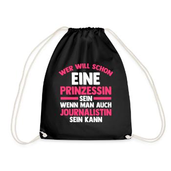 Reporter Prinzessin Journalistik Journalist - Turnbeutel - Schwarz - Vorne