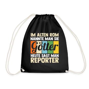 Journalistik Journalist Reporter - Turnbeutel - Schwarz - Vorne