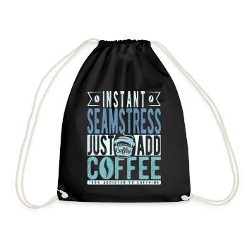 Seamstress coffee saying - Drawstring Bag - black - Front