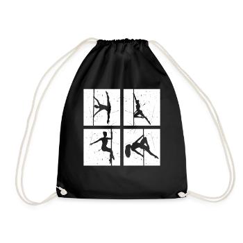 Pole Dance Silhouette - Pole Dancing Pole Dancer - Turnbeutel - Schwarz - Vorne