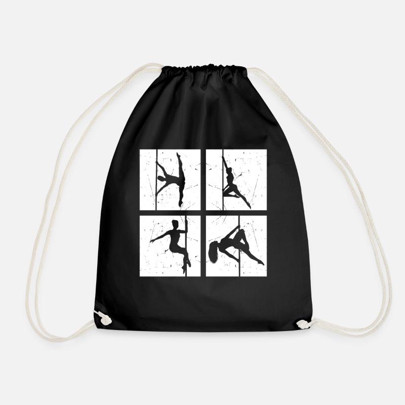 Pole Dance Silhouette - Pole Dancing Pole Dancer - Turnbeutel - Schwarz