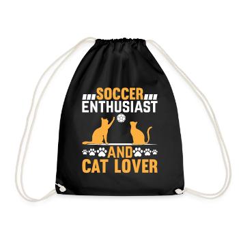 Soccer Player Cat Owner - Soccer Enthusiast And Ca - Turnbeutel - Schwarz - Vorne