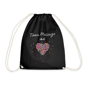 Tuina Massage mit Herz Masseurin Masseur Therapie - Turnbeutel - Schwarz - Vorne