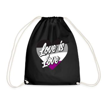 Asexuell Flagge Stolz Liebe - Turnbeutel - Schwarz - Vorne