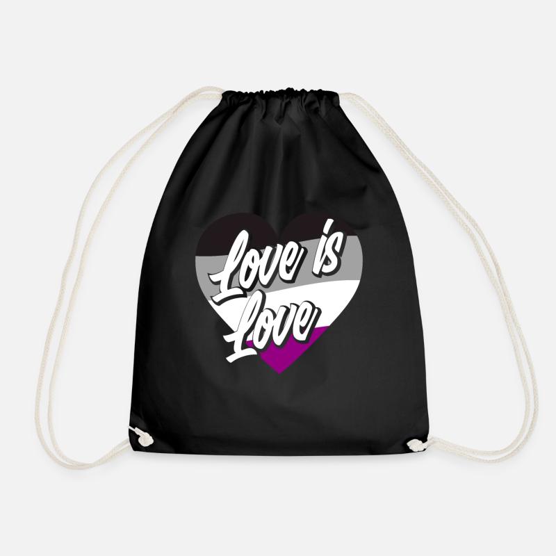 Asexuell Flagge Stolz Liebe - Turnbeutel - Schwarz