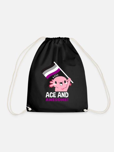 Asexuell Axolotl - Turnbeutel - Schwarz