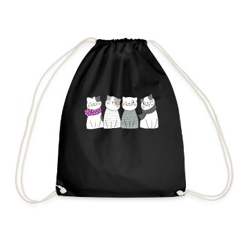 Asexuell Katzen - Turnbeutel - Schwarz - Vorne