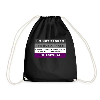 Asexuell Outing Asexualität Geschenk - Turnbeutel - Schwarz - Vorne