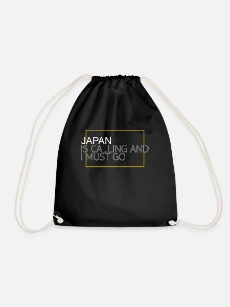 Japan Quote - Drawstring Bag - black