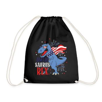 Ameri Saurus Rex 4 juillet Dinosaure Indépendance - Sac de sport léger - noir - Devant