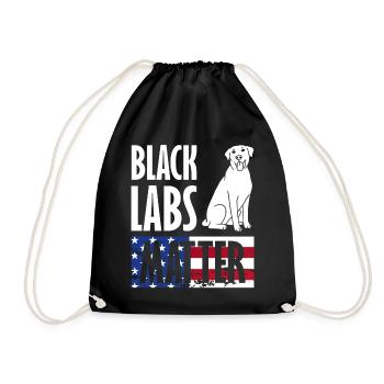 Black Labs Matter July 4 Dog Lovers - Drawstring Bag - black - Front