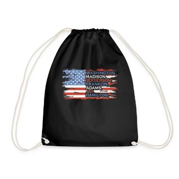 Washington, Madison 4th of July Heroes - Drawstring Bag - black - Front