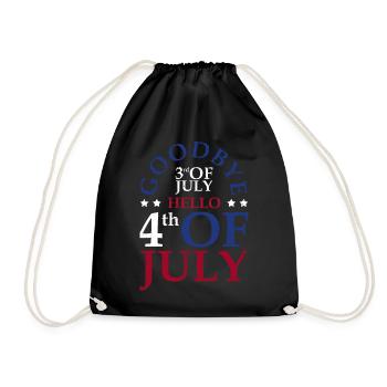 Goodbye July 3rd Hello July 4th, - Drawstring Bag - black - Front