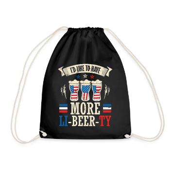 Ich Möchte Mehr Li-bier-ty 4. Juli - Turnbeutel - Schwarz - Vorne