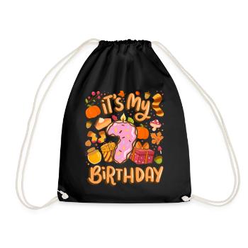 Es Ist Mein 7 Geburtstag Herbst Ahornblatt Herbst - Turnbeutel - Schwarz - Vorne