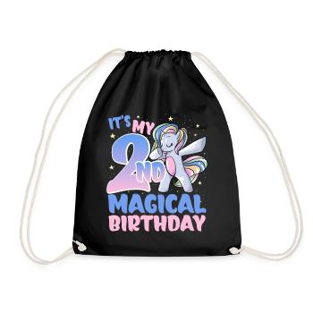 It's my 2nd magical birthday - Drawstring Bag - black - Front