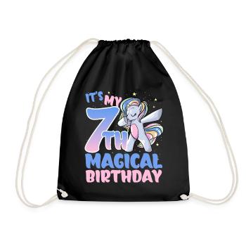 It's my 7th magical birthday - Drawstring Bag - black - Front