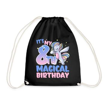 It's my 8th magical birthday - Drawstring Bag - black - Front
