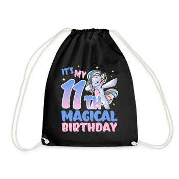 It's my 11th magical birthday - Drawstring Bag - black - Front