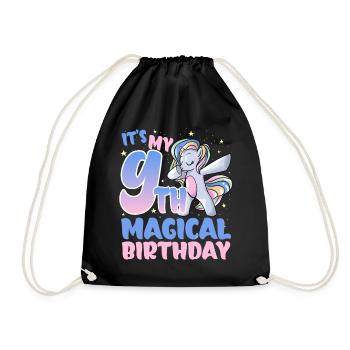 It's my 9th magical birthday - Drawstring Bag - black - Front