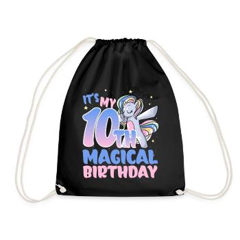 It's my 10th magical birthday - Drawstring Bag - black - Front