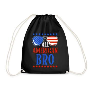 All American Bro Sunglasses 4th of July - Drawstring Bag - black - Front