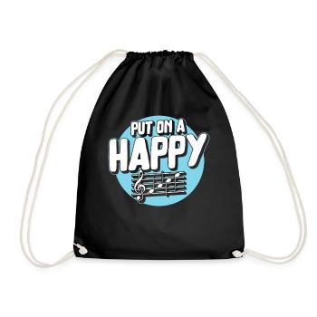Chemise de professeur de musique, mettez une musique de visage heureux - Sac de sport léger - noir - Devant
