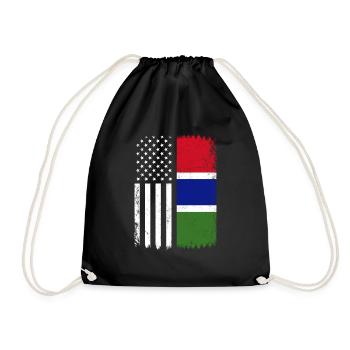Gambian american flag, Gambia - Turnbeutel - Schwarz - Vorne