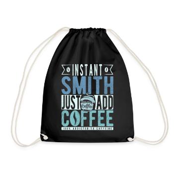 Blacksmith coffee saying - Drawstring Bag - black - Front