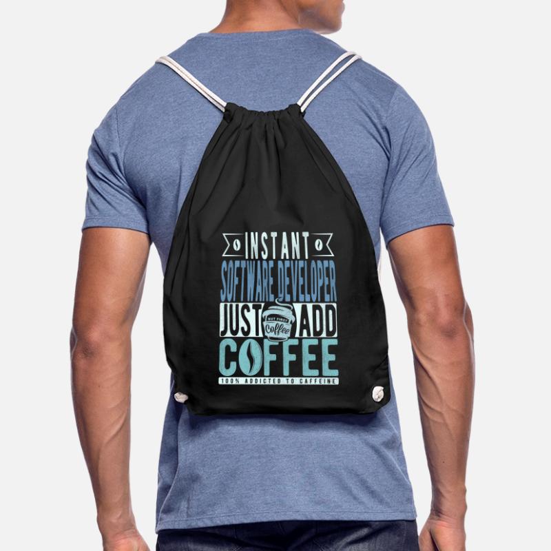 Software Developer Coffee Saying Drawstring Bag