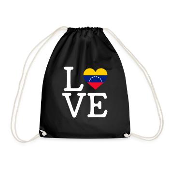 i love Venezuela, venezolanos venezuela - Turnbeutel - Schwarz - Vorne