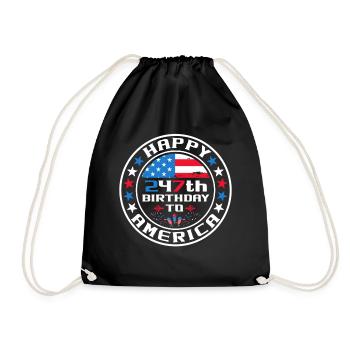 Alles Gute Zum 247. Geburtstag Usa 4. Juli - Turnbeutel - Schwarz - Vorne