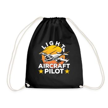 Pilot Eines Leichtflugzeugs Kleinflugzeug Jet - Turnbeutel - Schwarz - Vorne