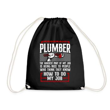 Plumbing Plumber Vintage Plumber - Turnbeutel - Schwarz - Vorne