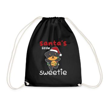 Rottweiler Christmas Santa's little sweetie - Drawstring Bag - black - Front
