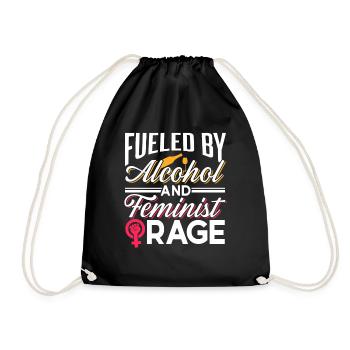 Driven by alcohol and feminist anger - Drawstring Bag - black - Front