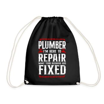 Plumbing Plumber Vintage Plumber - Turnbeutel - Schwarz - Vorne