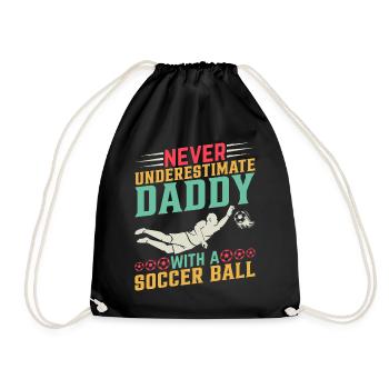 Ne sous-estimez jamais papa avec un ballon de football - Soc - Sac de sport léger - noir - Devant