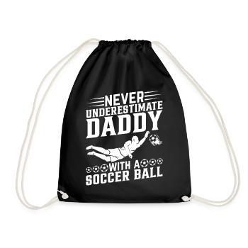 Ne sous-estimez jamais papa avec un ballon de football - Soc - Sac de sport léger - noir - Devant
