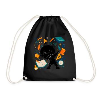 Silhouette Jeune élève du premier jour d’école - Sac de sport léger - noir - Devant