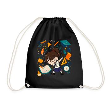Dabbing Girl First Day of School Student Kid - Drawstring Bag - black - Front