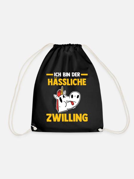 Zwillingsgeschwister Zwilling Zwillinge - Turnbeutel - Schwarz