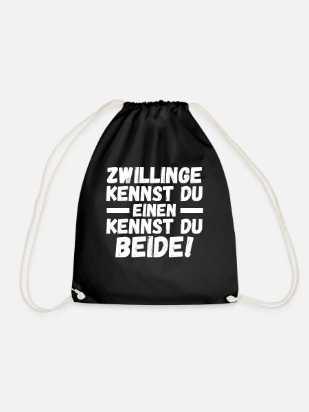 Zwillingsgeschwister Zwilling Zwillinge - Turnbeutel - Schwarz