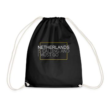 Netherlands Saying - Drawstring Bag - black - Front