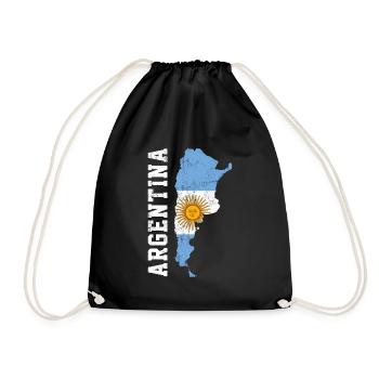 argentina flag, argentinian - Turnbeutel - Schwarz - Vorne