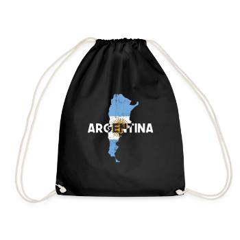 argentina flag, argentinian - Turnbeutel - Schwarz - Vorne