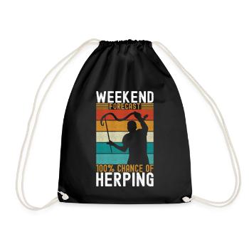 Herpetology snake catcher - Drawstring Bag - black - Front