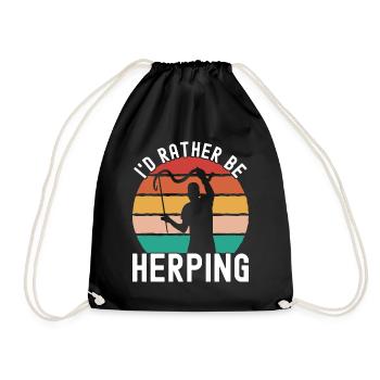 Herpetology snake catcher - Drawstring Bag - black - Front