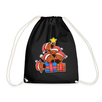 Antilopen Weihnachten Weihnachtsbaum Antilope - Turnbeutel - Schwarz - Vorne
