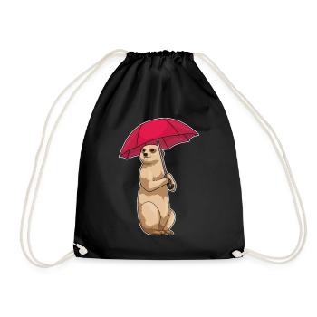 Meerkat Umbrella - Drawstring Bag - black - Front
